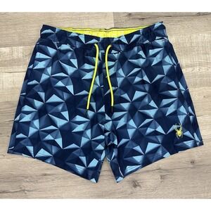 Spyder Men's Swim Trunks Size Large Blue UV Protection Quick-Dry Pockets NWT